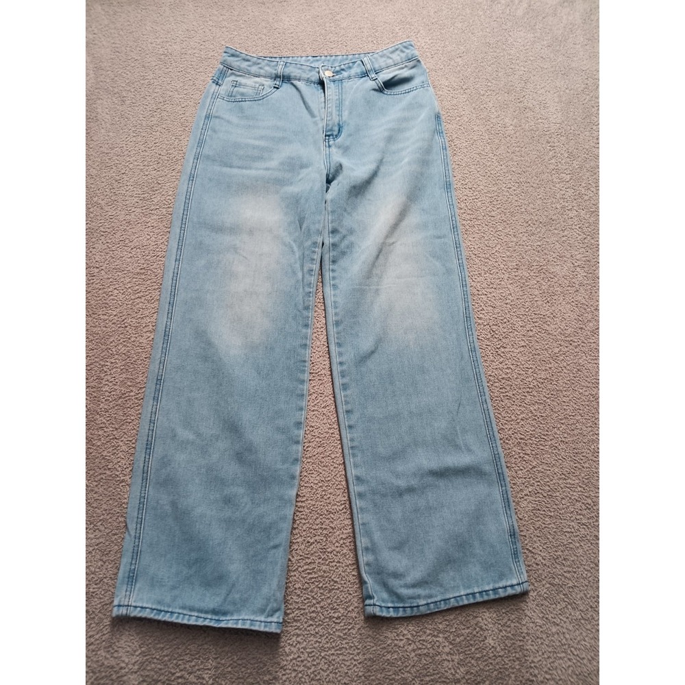 Women's Wide-Leg Jeans M Light Wash Soft Viscose Baggy